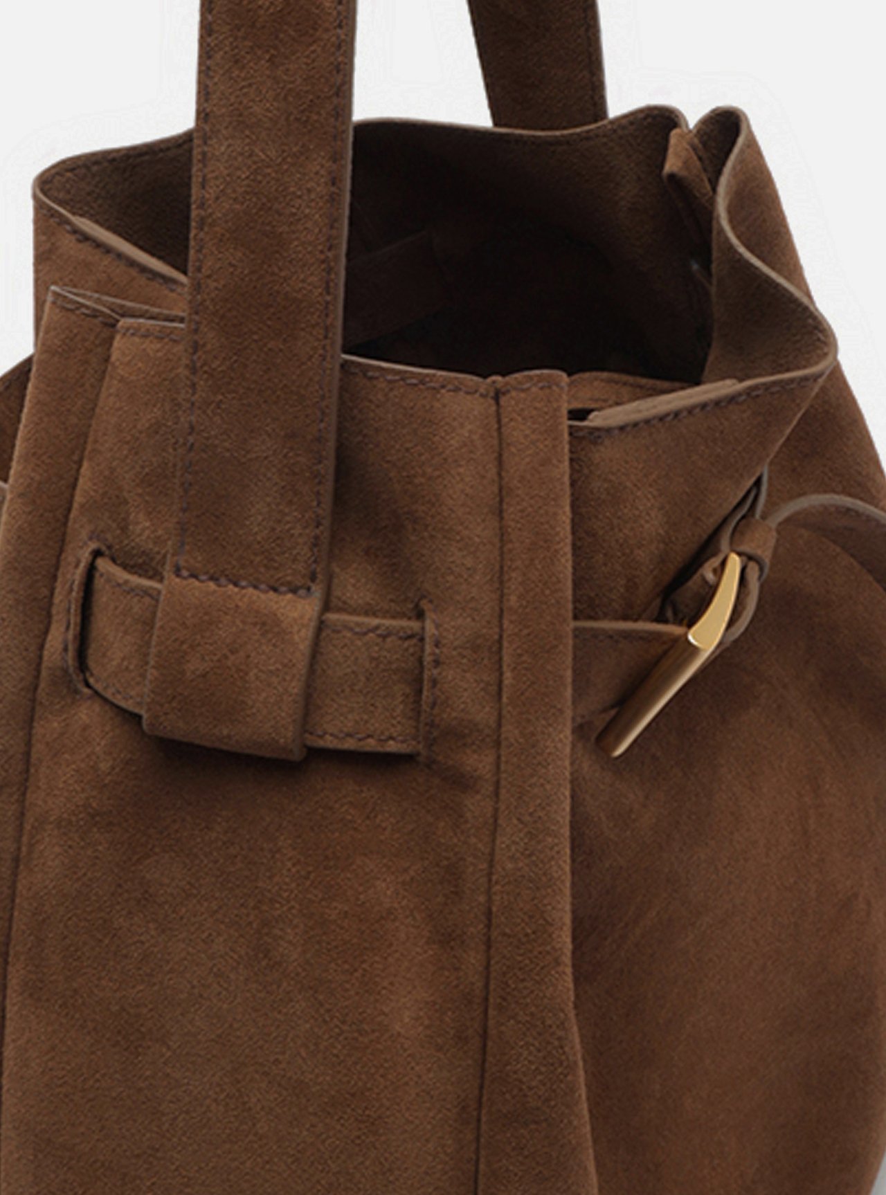 Bolsa Hobo Marrom Couro Grande Fivela — foto 4