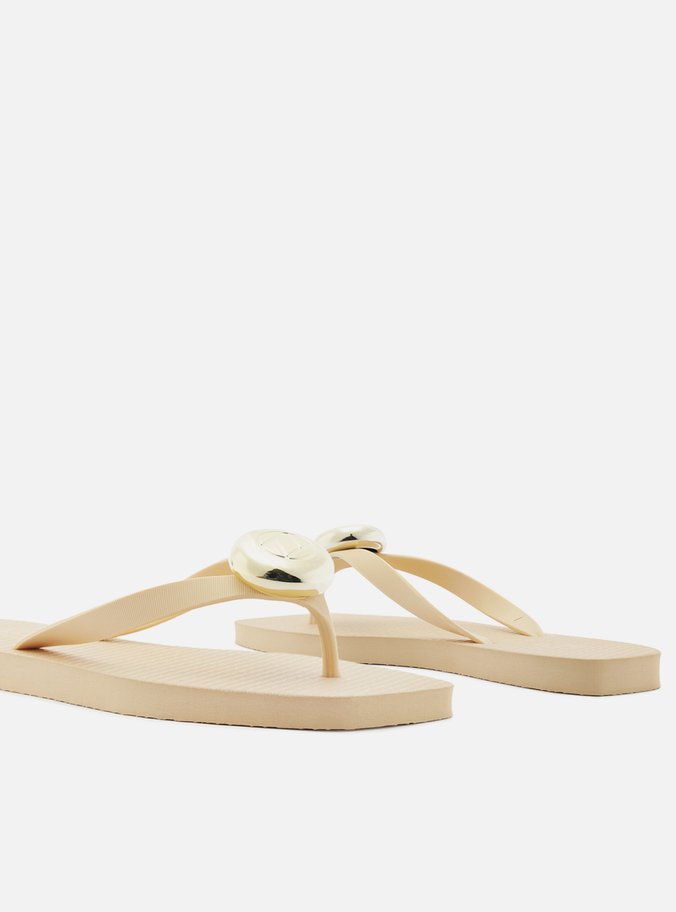 Chinelo de Dedo Nude Square Tiras Largas