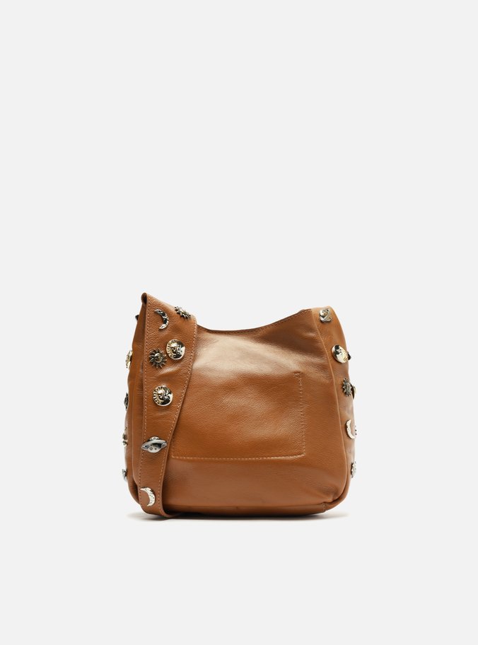 Bolsa Tiracolo Marrom Aplicações TIG