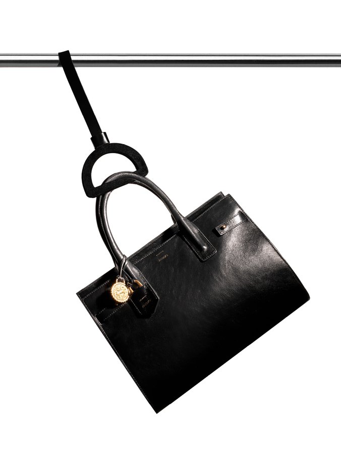 Bolsa Tote Preta Couro  Média