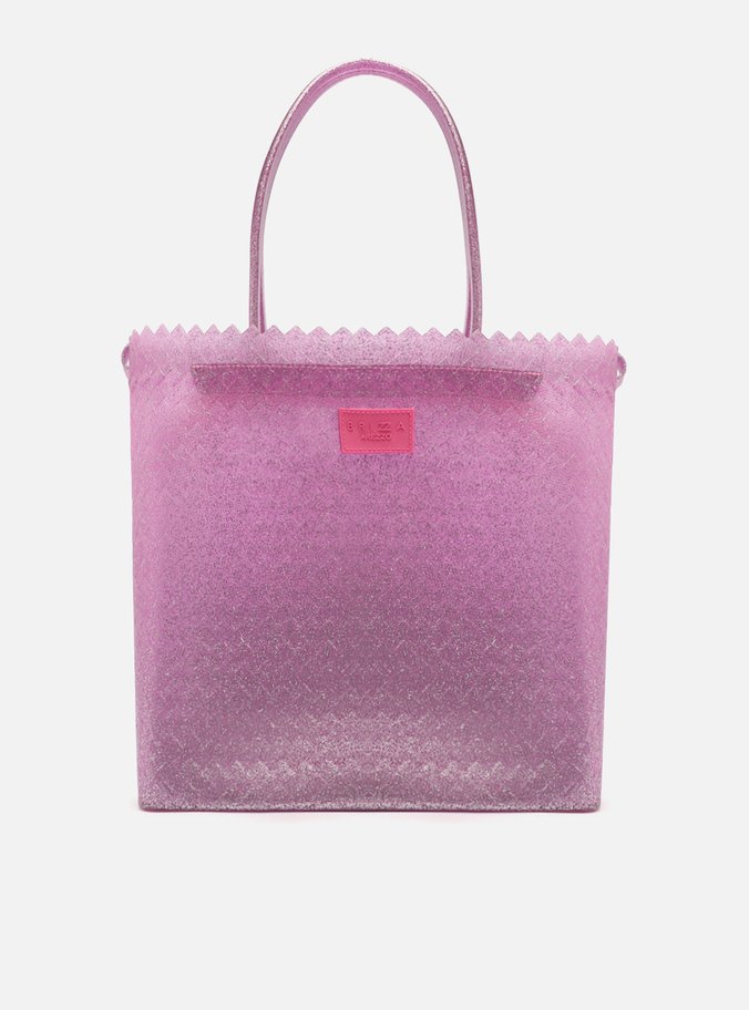 Bolsa Shopping Roxa Glitter Tina Média Brizza