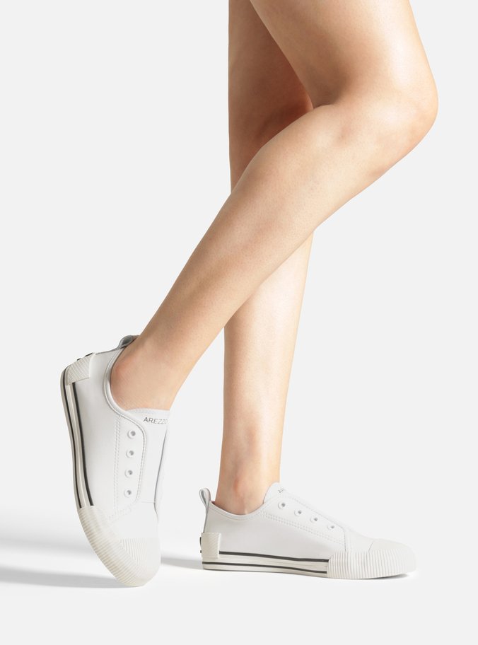 Tênis Slip On Branco Elástico