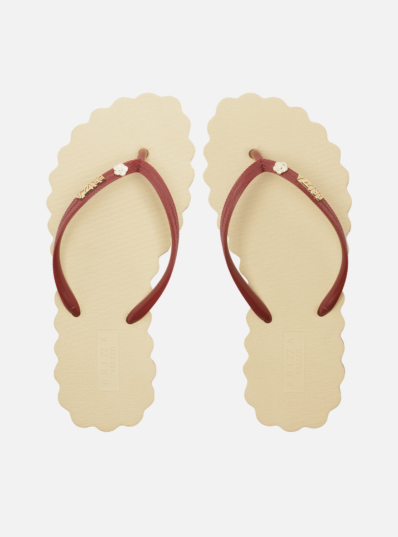 Chinelo de Dedo Vermelha Flatform Metais Brizza — foto 1
