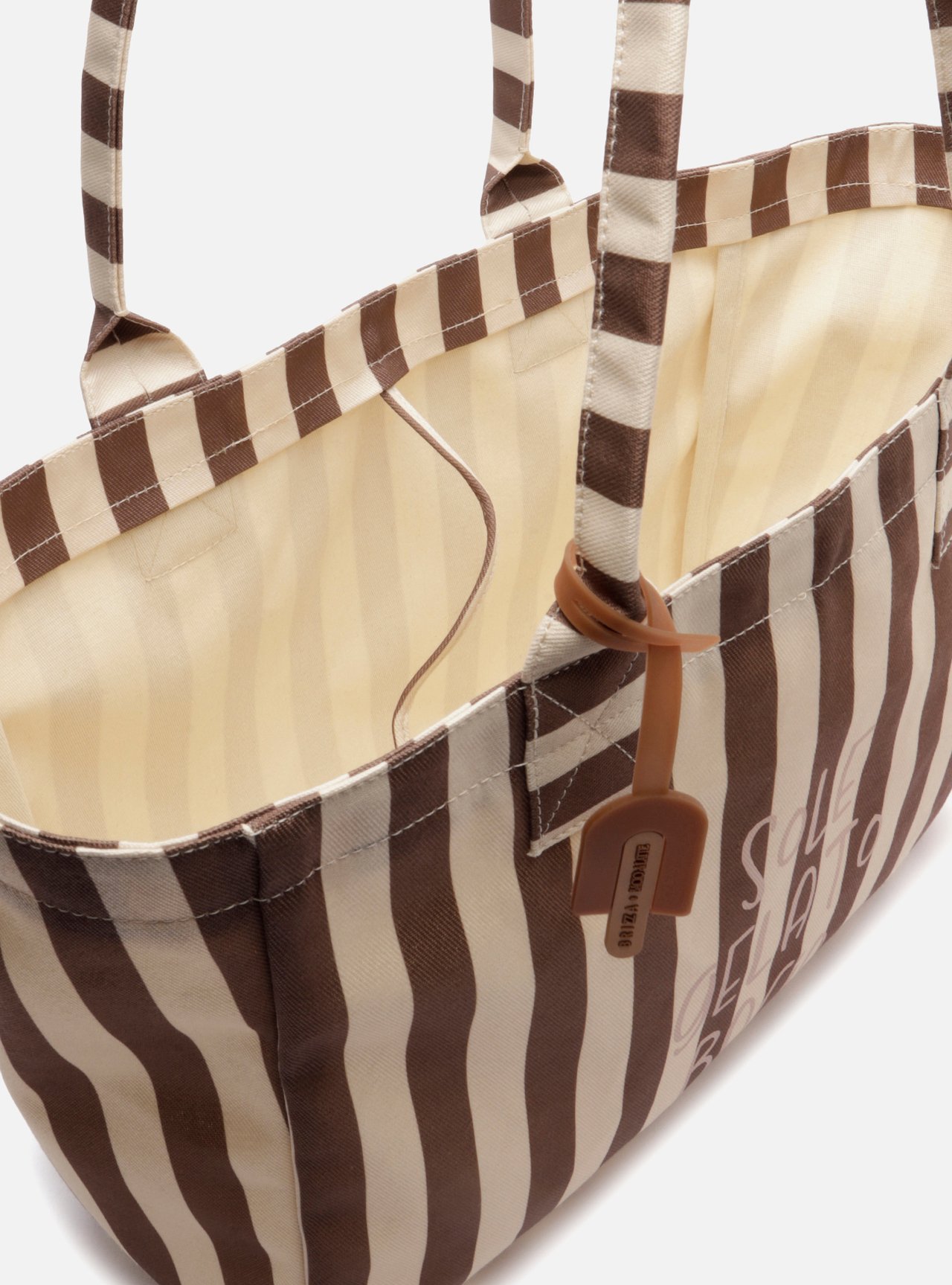 Bolsa Shopping Marrom Listrada Grande Brizza Bacio Di Latte — foto 4