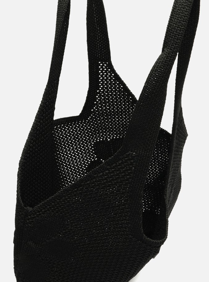 Bolsa Shopping Preta Crochê Mayra Glam Grande