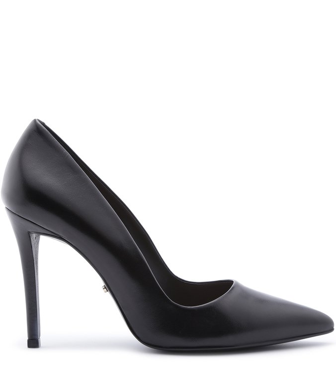 Scarpin Couro Salto Alto Preto
