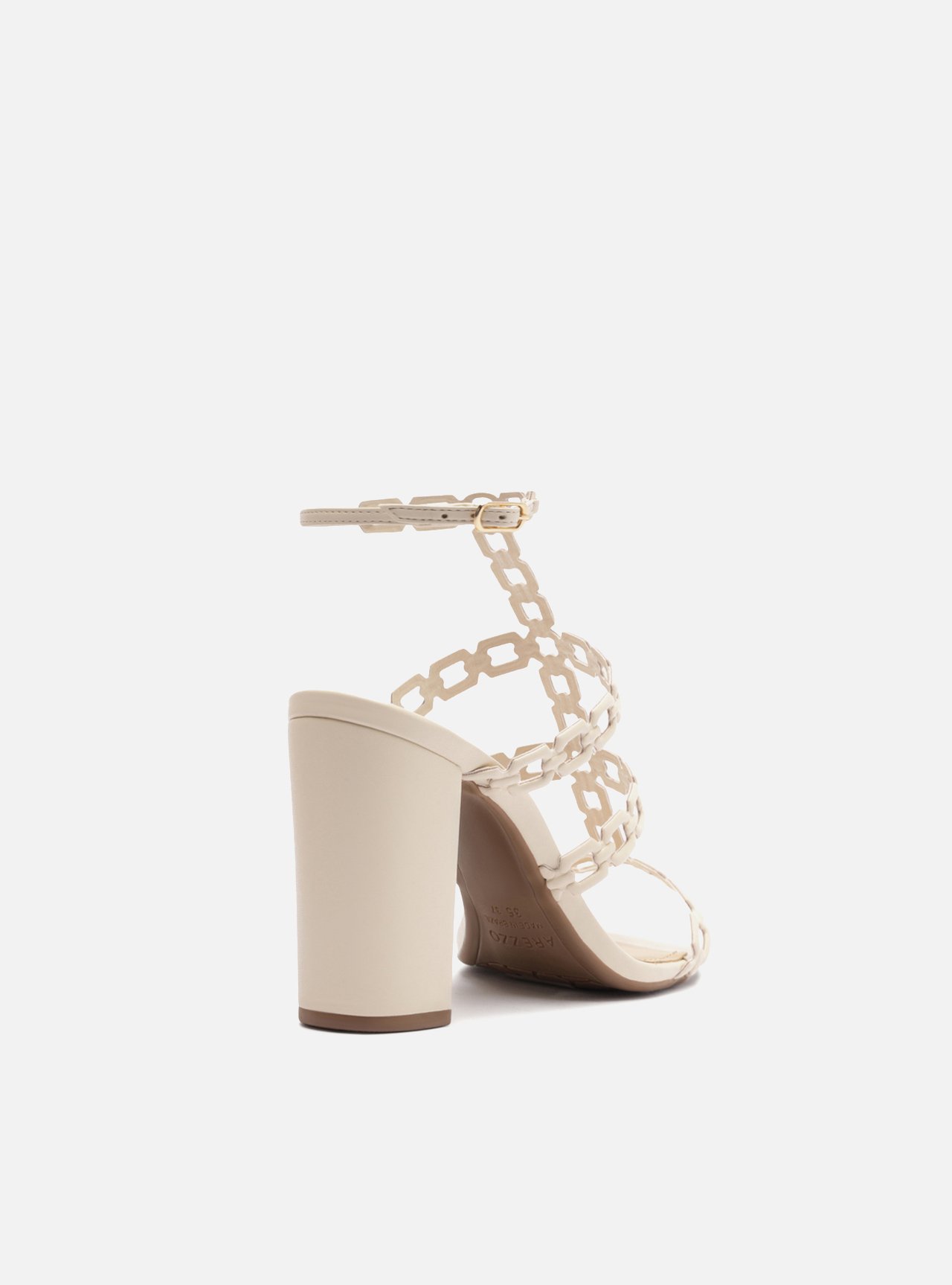 Sandália Off White Salto Alto Elos Gladiadora — foto 3