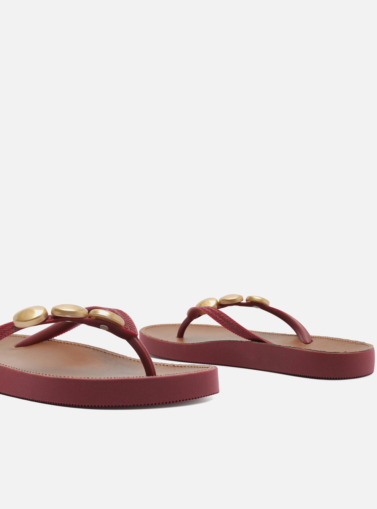 Chinelo de Dedo Vermelho Plataforma Metais Brizza — foto 4