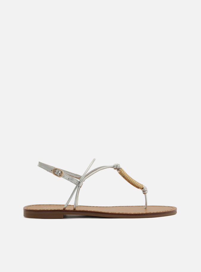 Sandália Rasteira Prata Slim Metal Mola