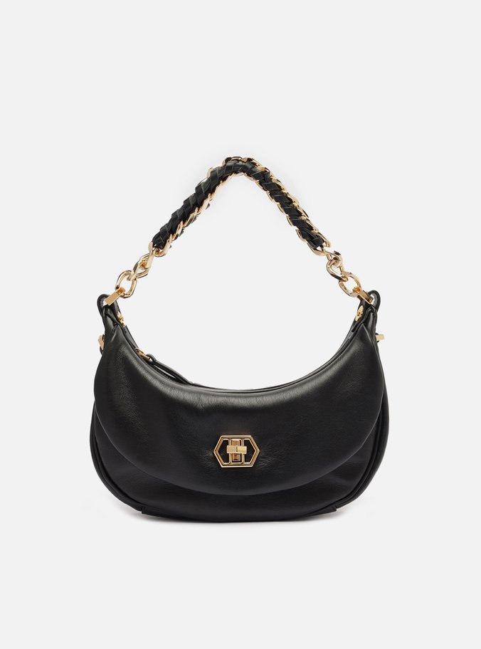 Bolsa Tiracolo Preta Couro Stella Média