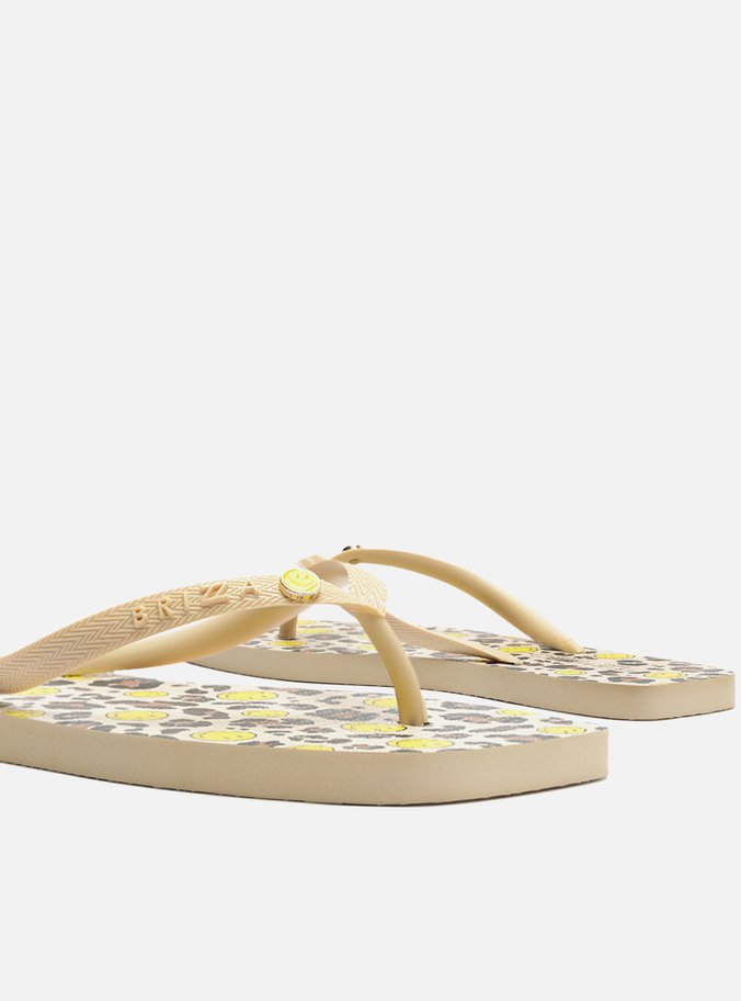 Chinelo de Dedo Off-White Square Print Smiley