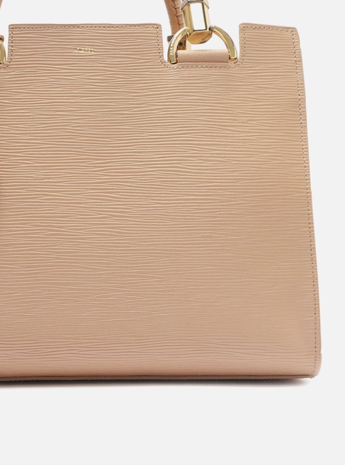 Bolsa Tote Nude Couro Abraccio Grande