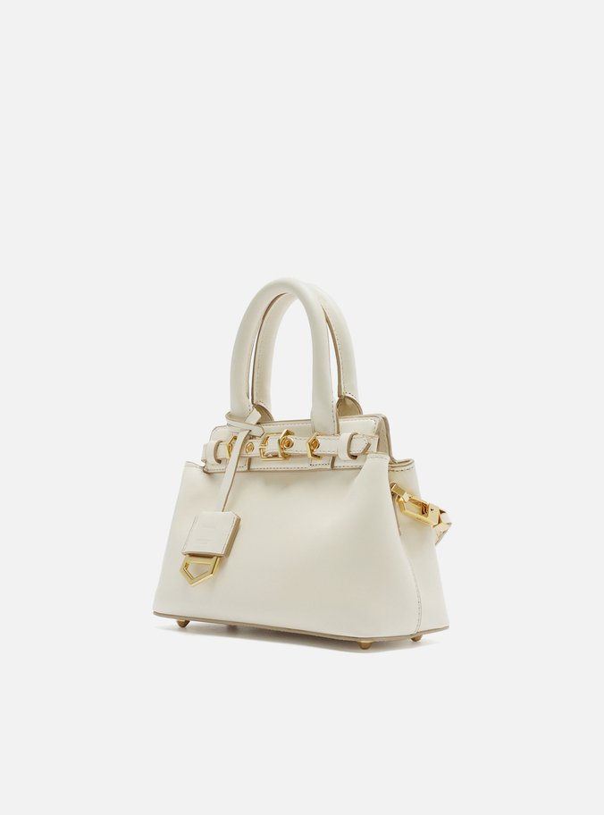 Bolsa Tote Off-White Couro Pequena Bag Charm Victória