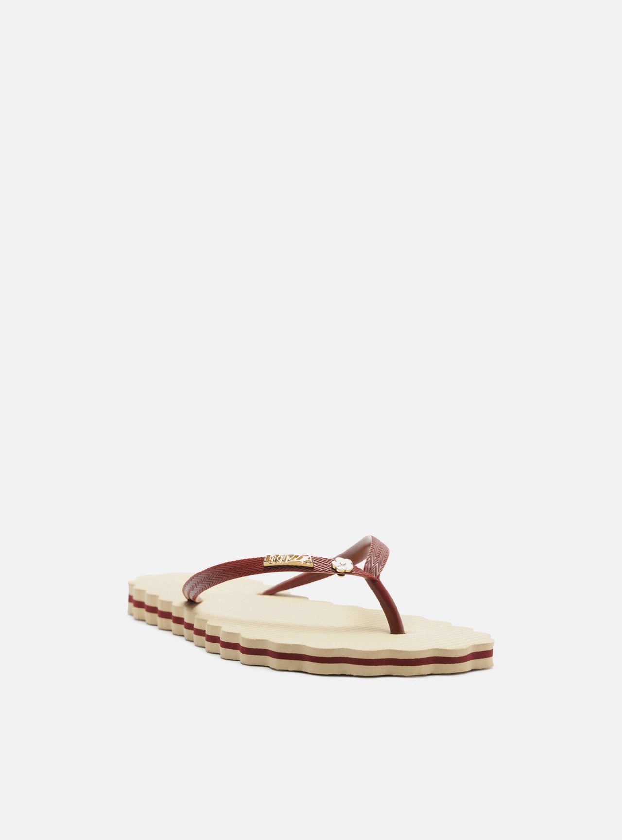 Chinelo de Dedo Vermelha Flatform Metais Brizza — foto 2
