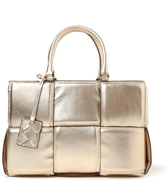 Bolsa Shopping Dourada Couro Beatriz