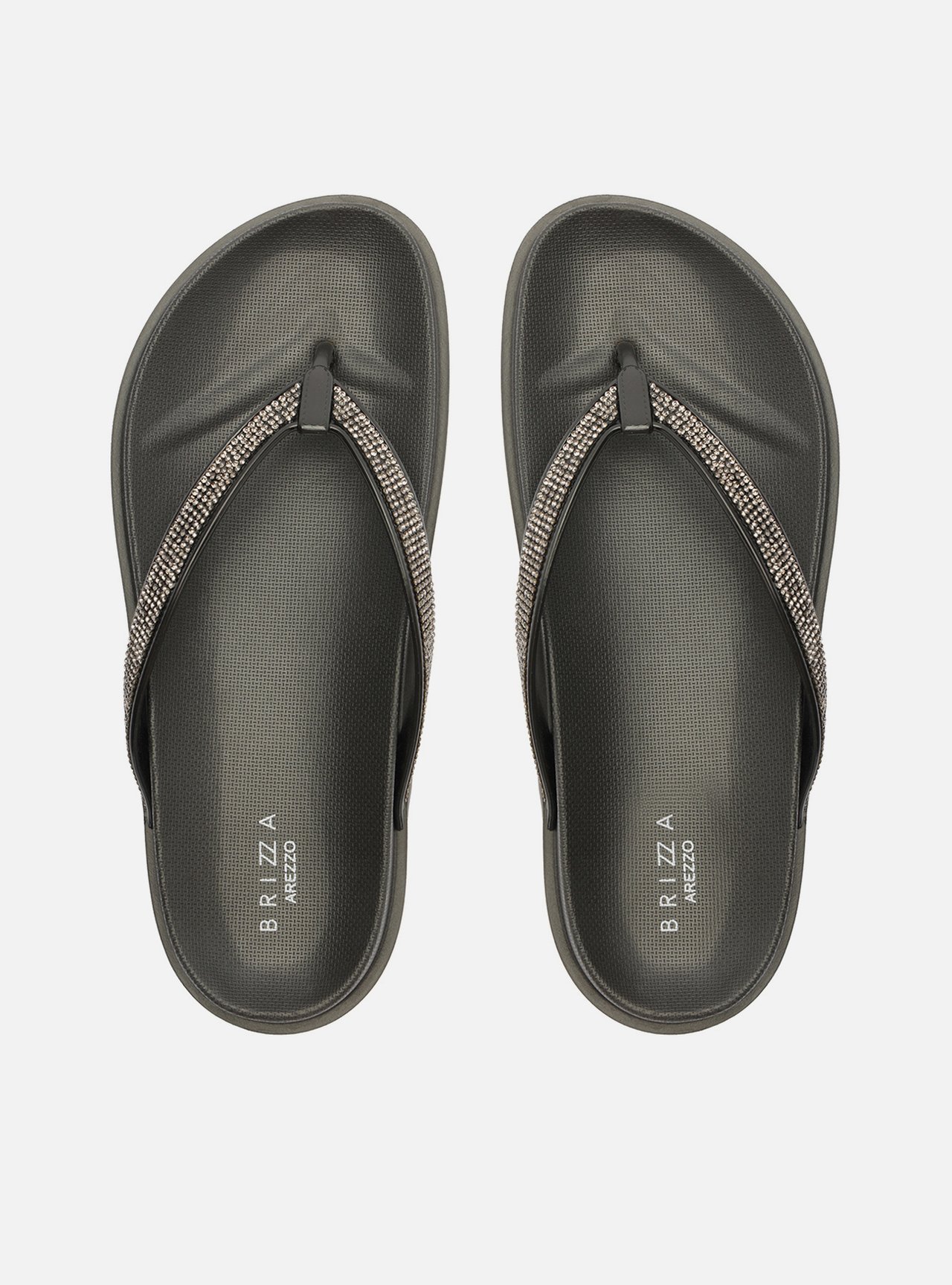 Chinelo de Dedo Preto Strass Lara Brizza — foto 1