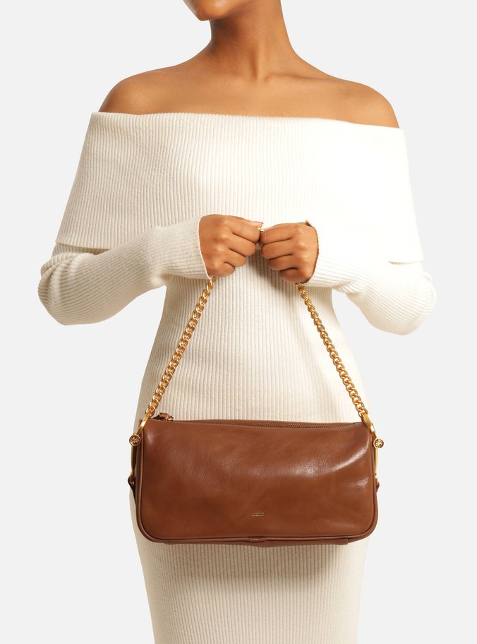 Bolsa Shoulder Marrom Couro Média Corrente