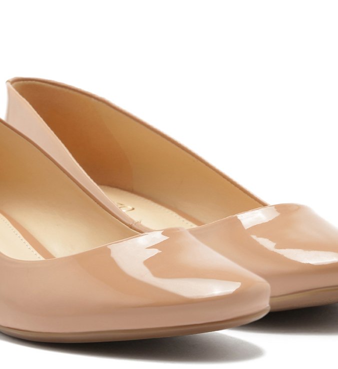 Scarpin Verniz Anabela Baixo Soft Avelã