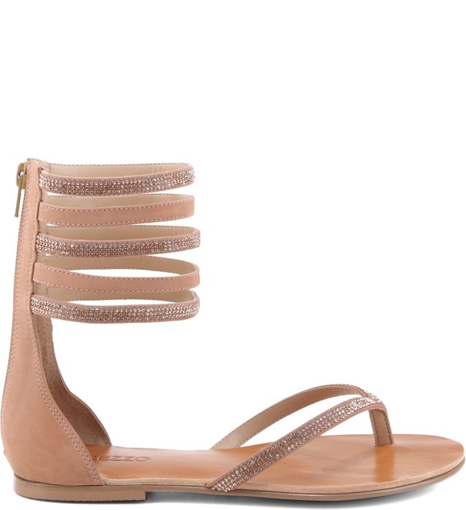 Rasteira Mini Cristais Blush