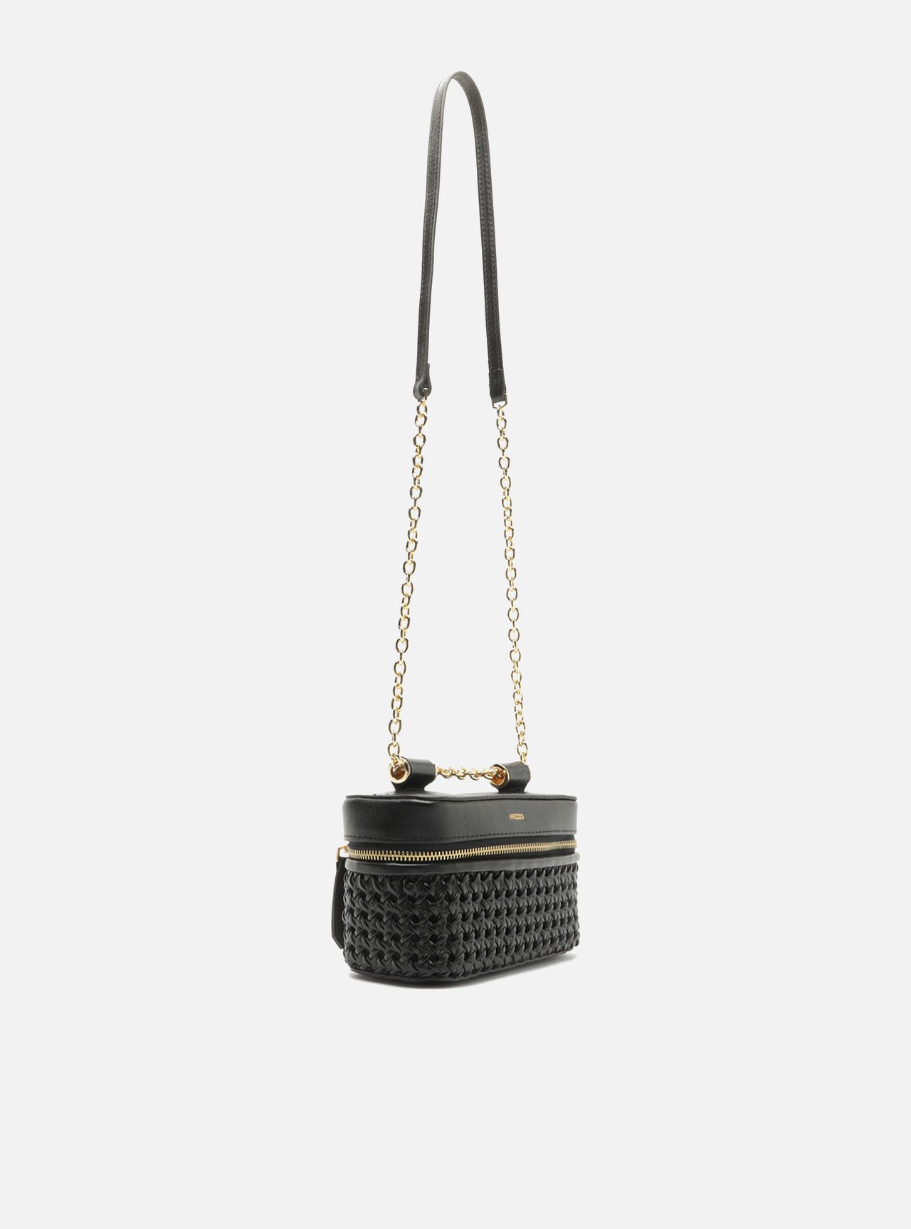 Bolsa Tiracolo Preta Couro Média — foto 5