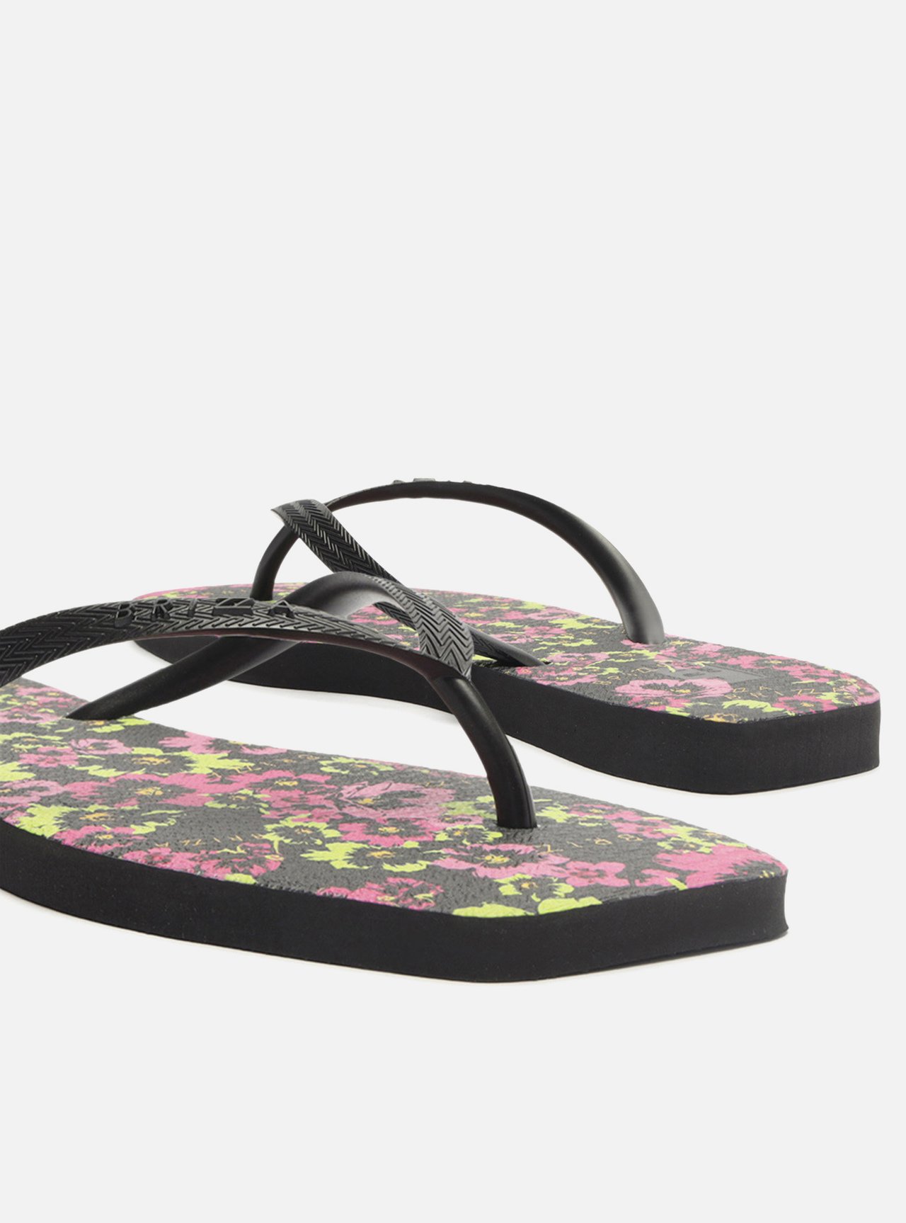 Chinelo de Dedo Preto Floral Square — foto 5