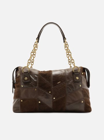 Arezzo — Bolsa Bowling Marrom Couro Grande