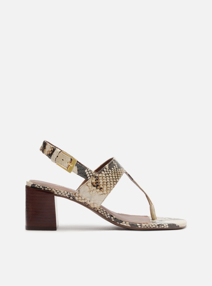 Sandália Animal Print Salto Bloco Slim