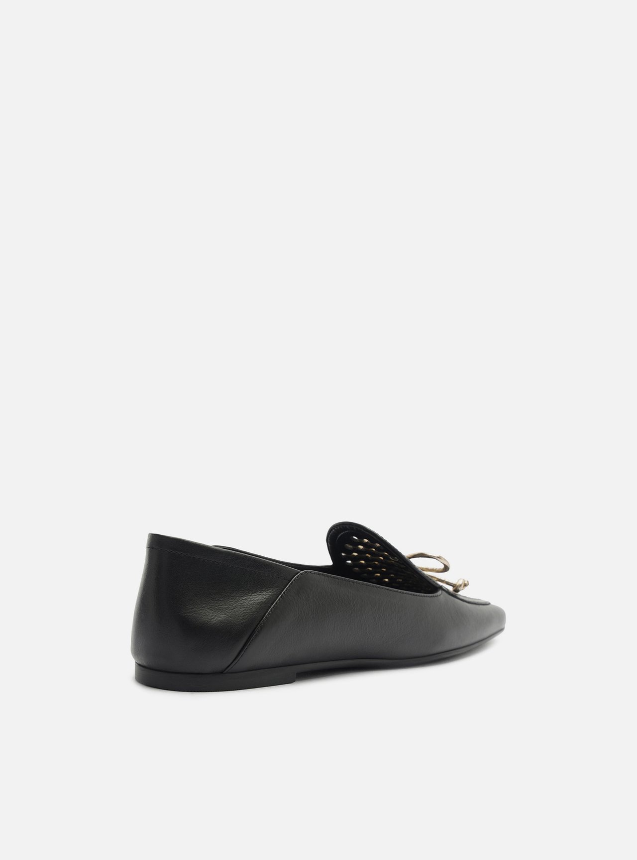Mocassim Preto Bico Quadrado Tressê — foto 3