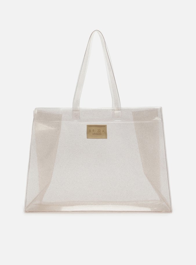 Bolsa Shopping Dourada Vinil Liz Grande Glitter