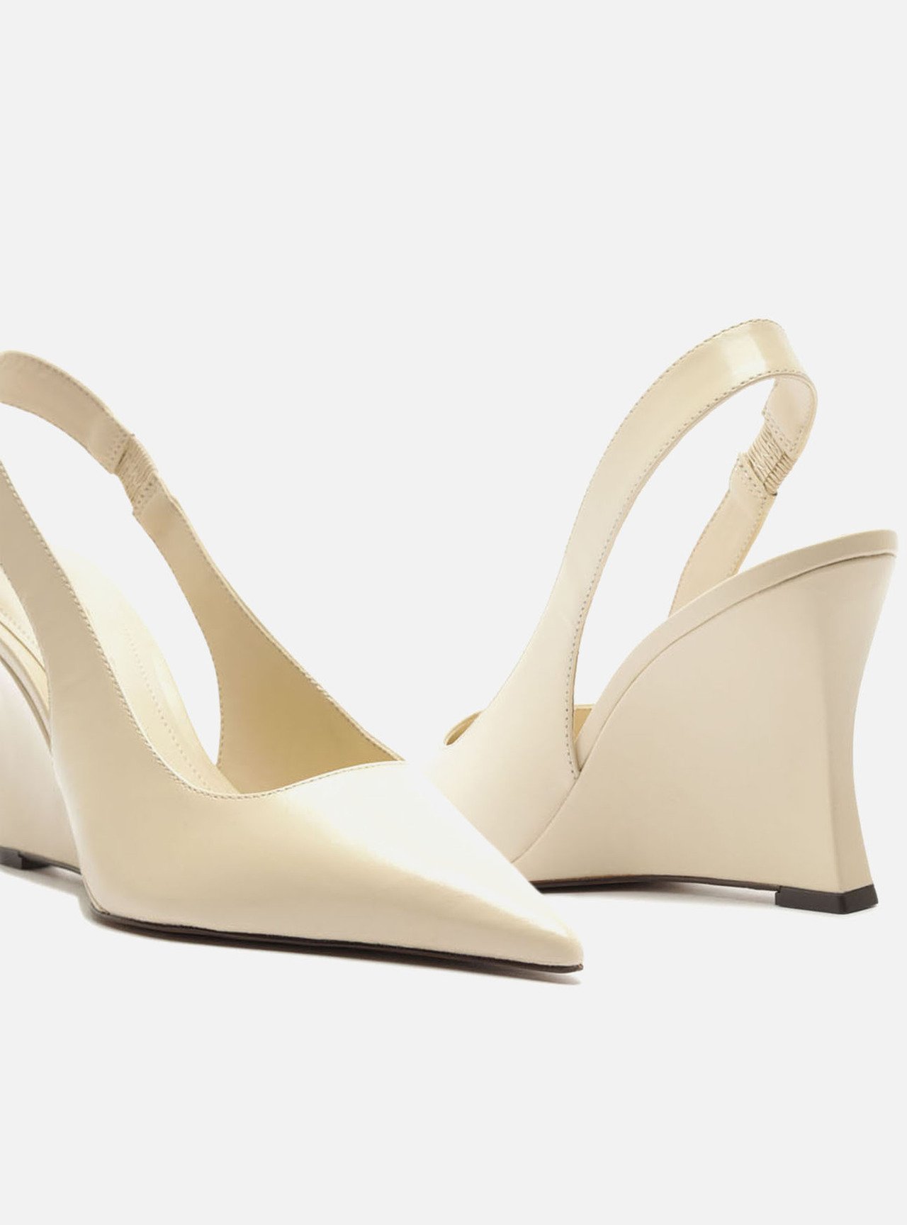 Scarpin Branco Couro Anabela Slingback — foto 4