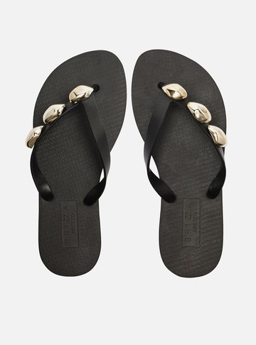 Chinelo de Dedo Preto Pedras