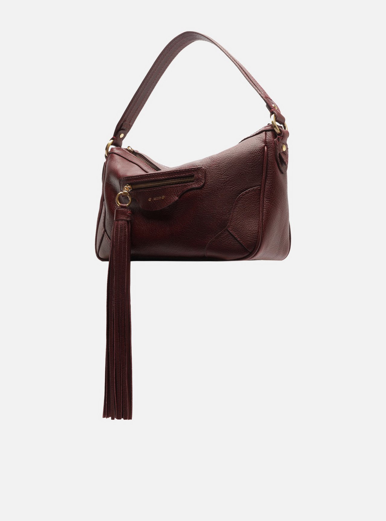 Bolsa Shoulder Bordô Couro Grande Barbicacho — foto 2