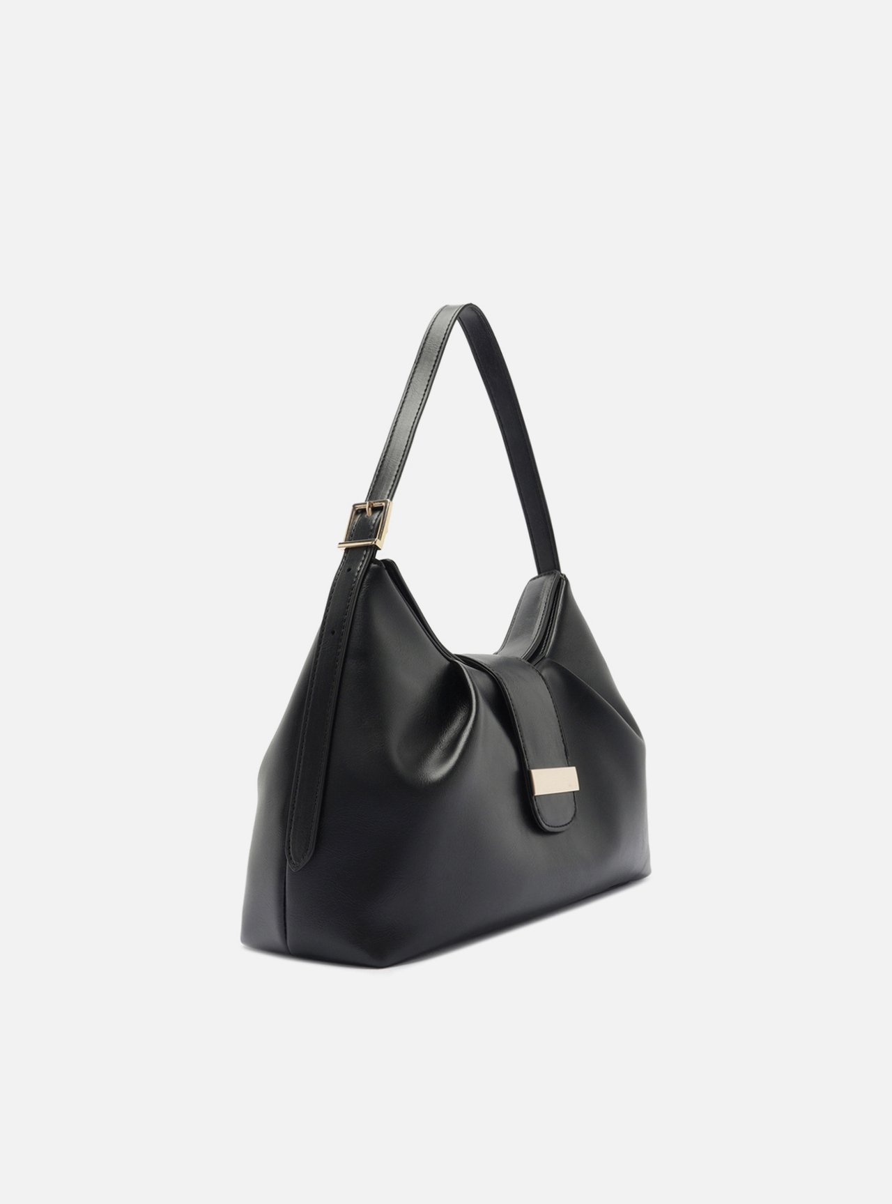 Bolsa Tiracolo Preta Média Soft Metais — foto 2