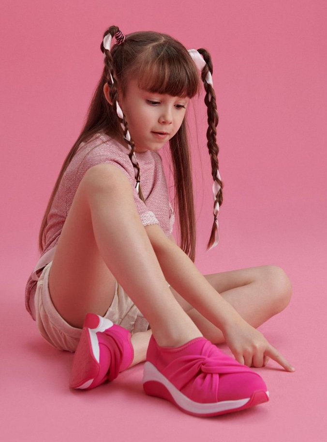 Tênis Infantil Slip On  Rosa Nó