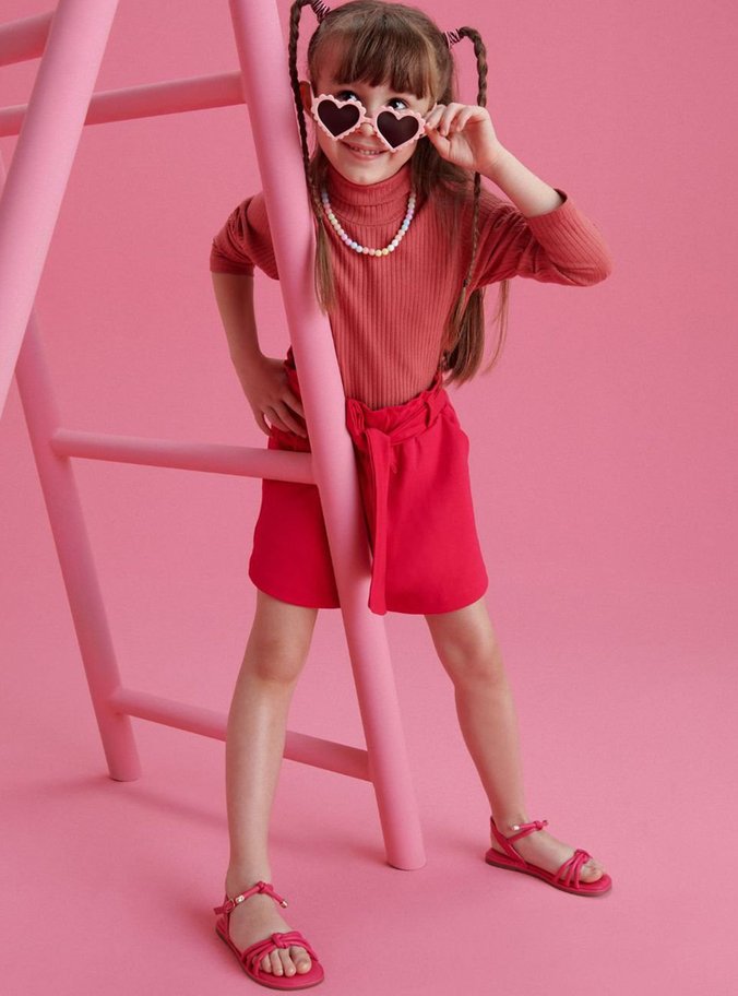 Sandália Infantil Rosa Pink Tiras