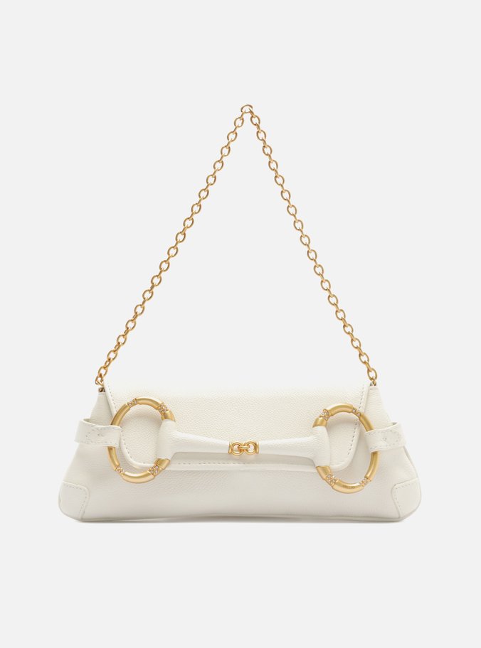 Bolsa Shoulder Off-White Couro Grande Argolas