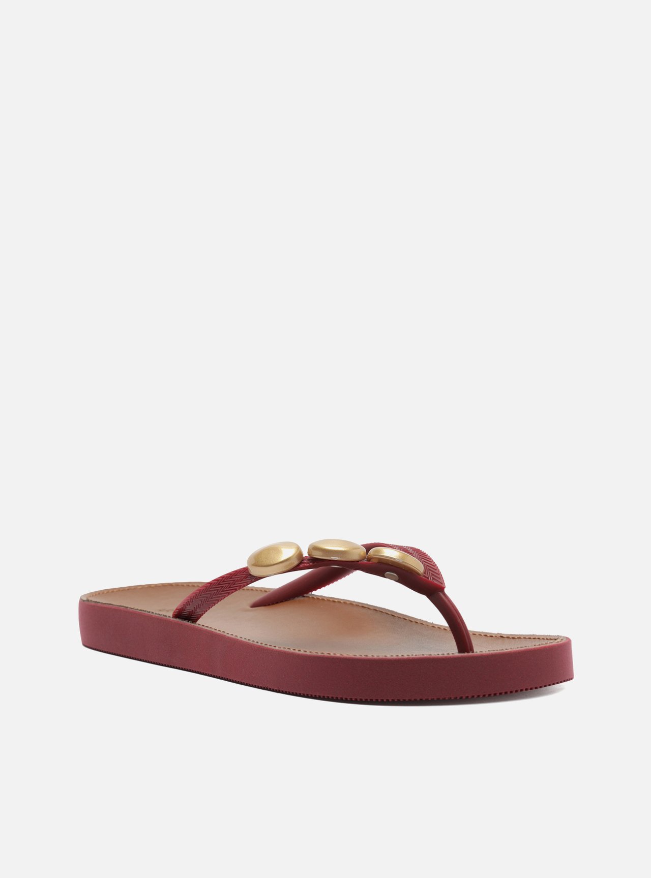 Chinelo de Dedo Vermelho Plataforma Metais Brizza — foto 2