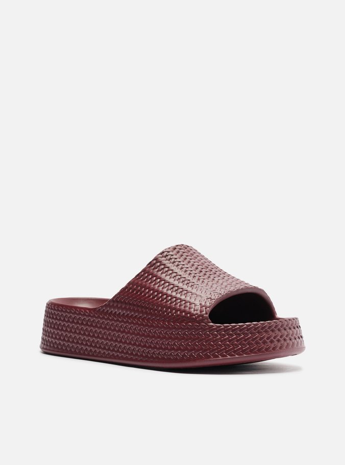 Slide Vermelho Tressê Flatform Tira