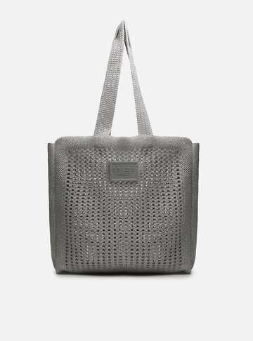 Bolsa Shopping Cinza Metal Mônaco Grande