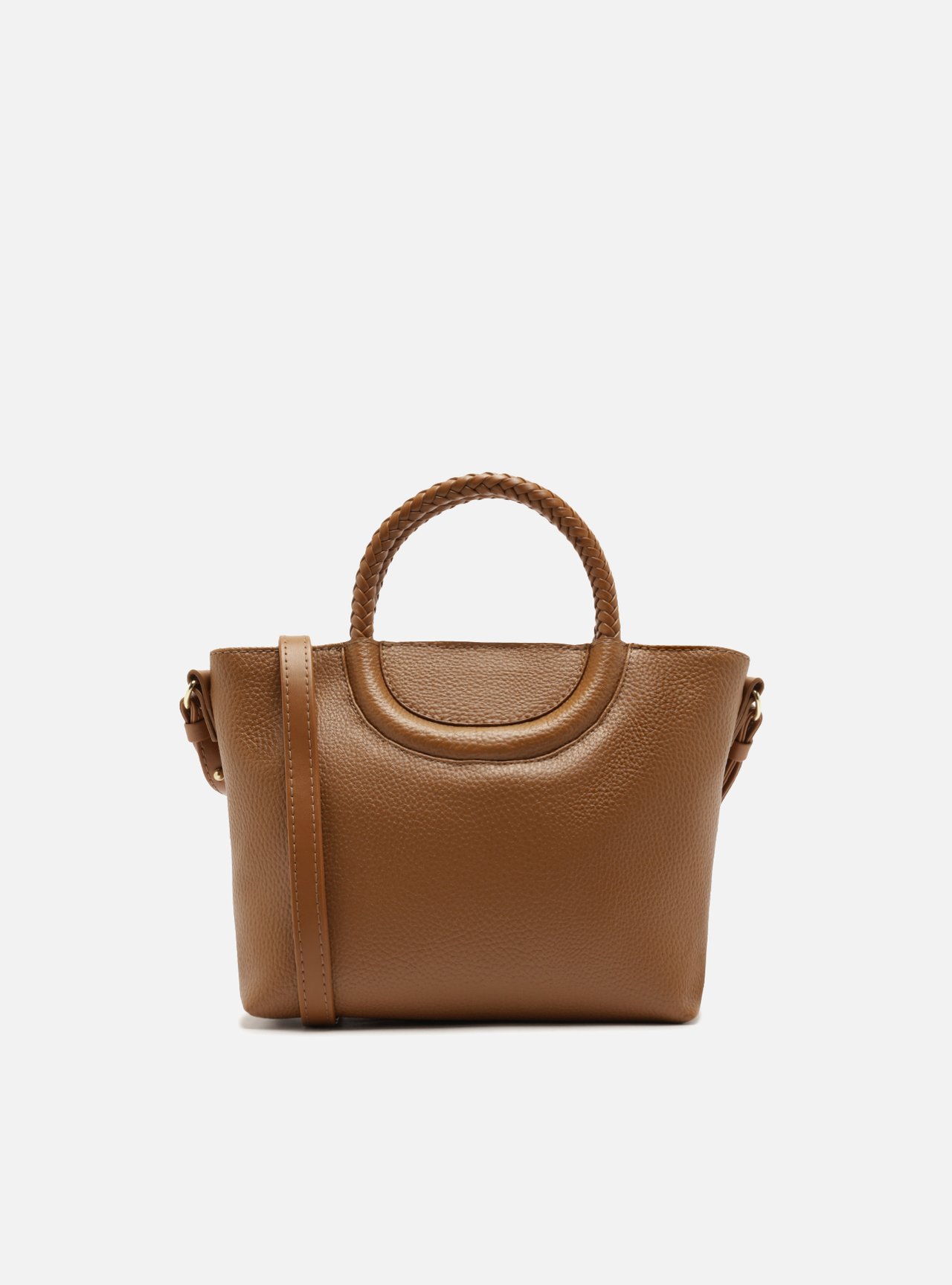 Bolsa Tote Marrom Média Alça Trançada — foto 3