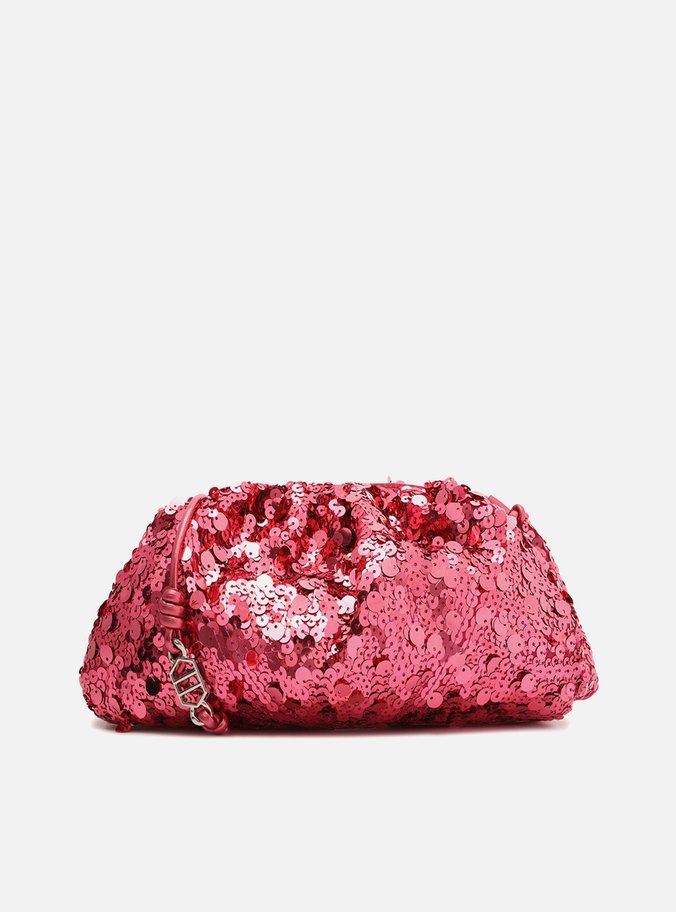 Bolsa Tiracolo Rosa Aria Pequena Paetê