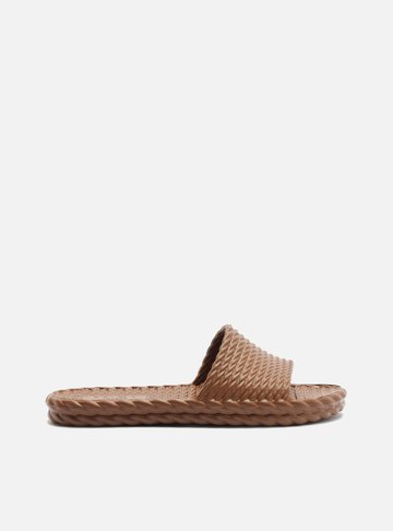 Arezzo — Chinelo Slide Marrom Marrocos Brizza