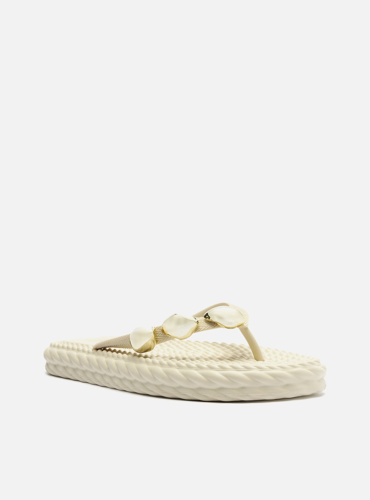 Chinelo de Dedo Branco Marrocos Flip Flop Metal — foto 2