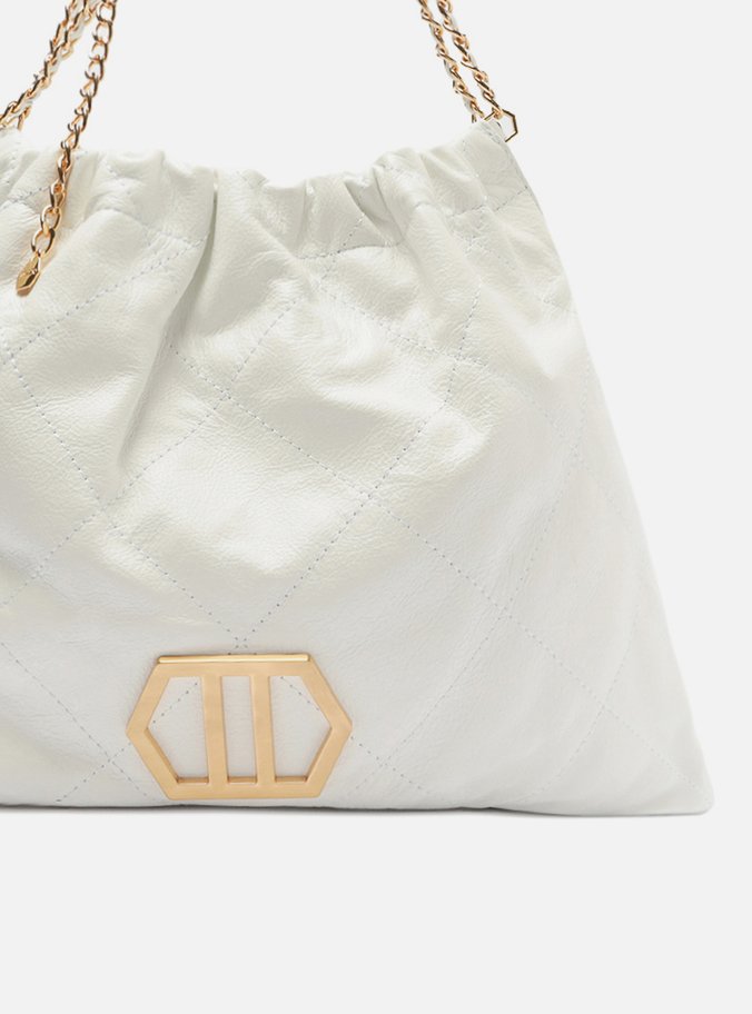 Bolsa Hobo Branca Couro Esther Grande