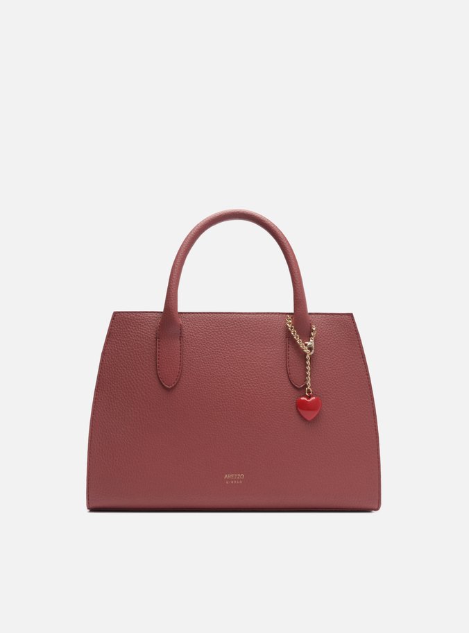 Bolsa Tote Rosa Média Pingente Coração