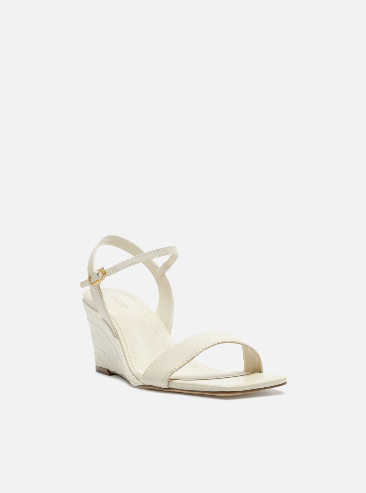 Sandália Off-White Couro Salto Anabela Corda — foto 2