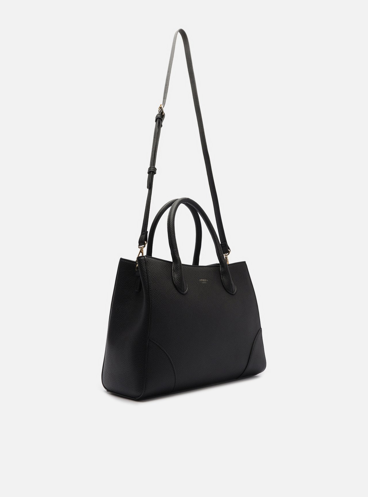 Bolsa Tote Preta Grande Textura — foto 5