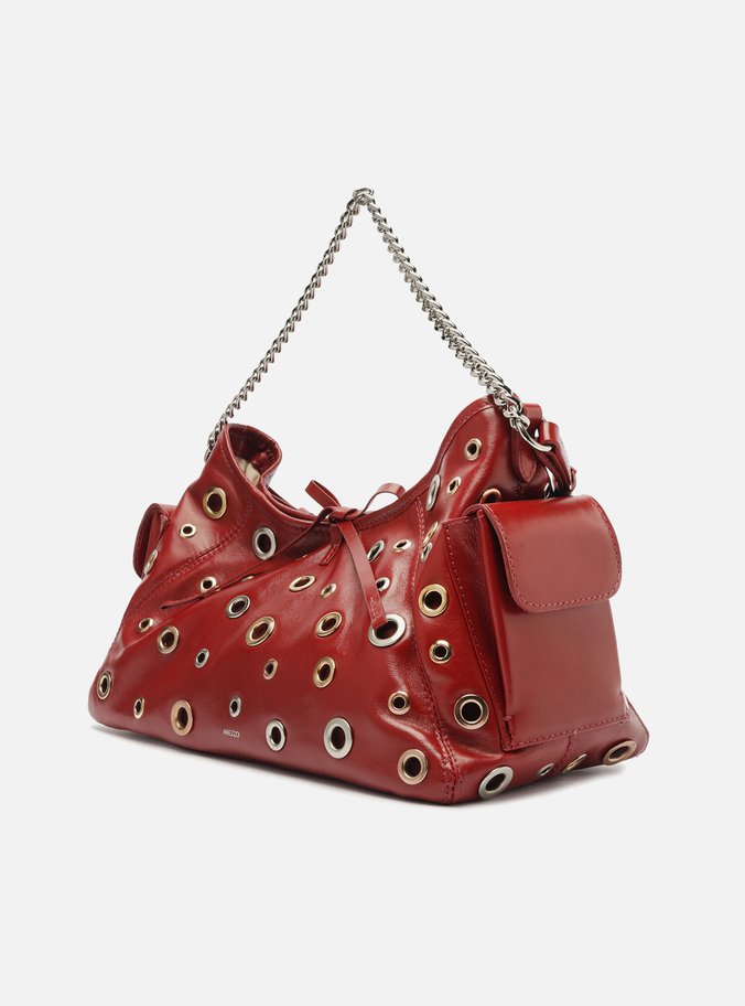 Bolsa Tiracolo Vermelha Couro Pequena Ilhoses