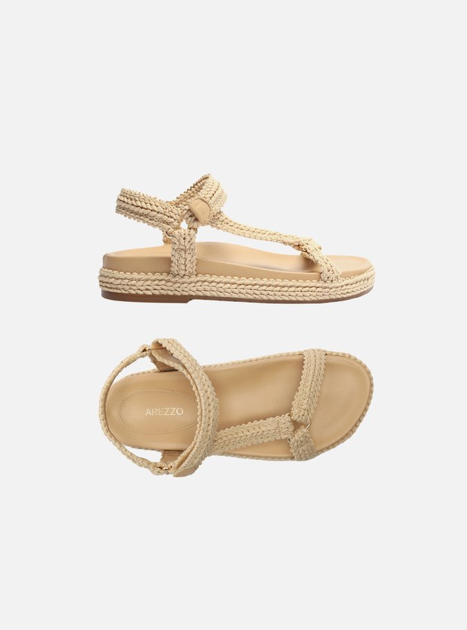 Sandália Nude Texturizada Flatform Maju