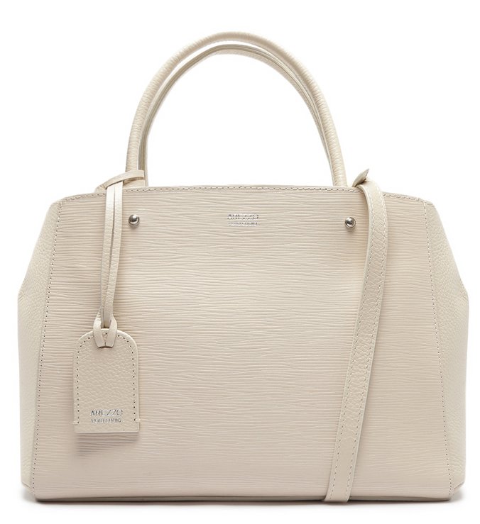 Bolsa Couro Tote Bella Média Off White